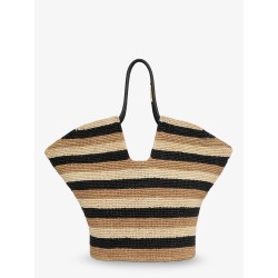 Golden Time raffia shoulder bag