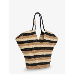 Golden Time raffia shoulder bag