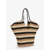 Golden Time raffia shoulder bag