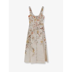 Luna linen midi dress with all-over floral print