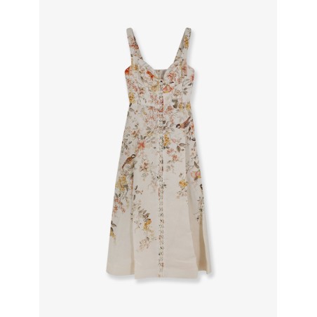 Luna linen midi dress with all-over floral print