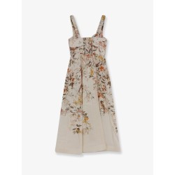 Luna linen midi dress with all-over floral print