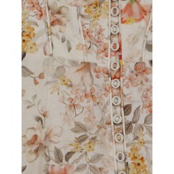 Luna linen midi dress with all-over floral print