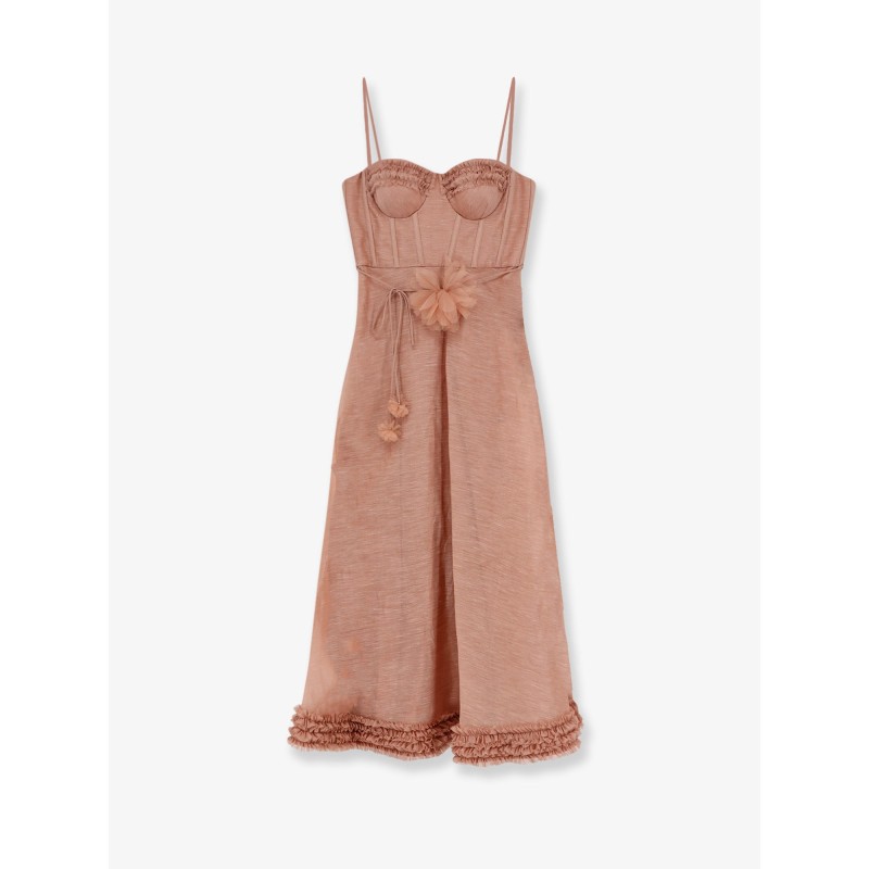 Luna silk and linen blend midi dress