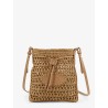 Raffia bucket bag with crochet motif