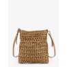 Raffia bucket bag with crochet motif