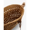 Raffia bucket bag with crochet motif