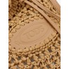 Raffia bucket bag with crochet motif