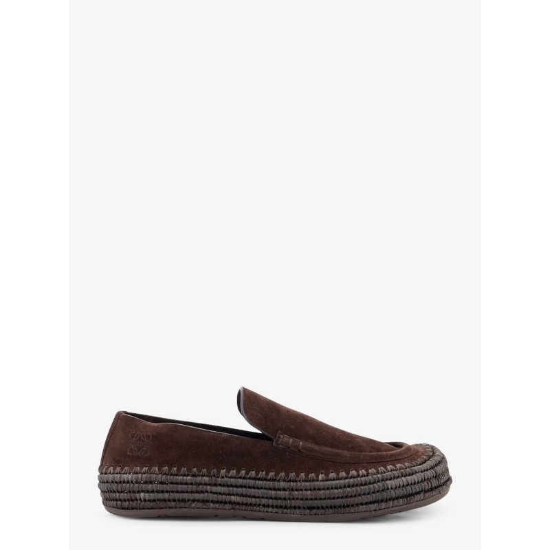 Rio suede and raffia loafers
