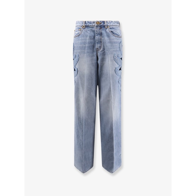 Alchemy Applique Relaxed Flare blue denim jeans