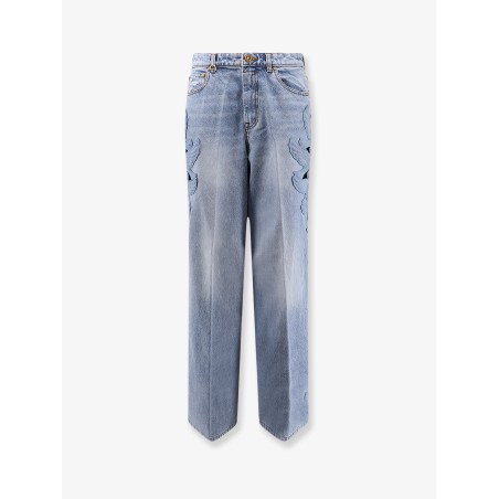 Alchemy Applique Relaxed Flare blue denim jeans