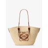 Paula's Ibiza leather and iraca palm shoulder bag