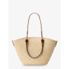 Paula's Ibiza leather and iraca palm shoulder bag