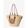 Paula's Ibiza leather and iraca palm shoulder bag