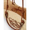 Paula's Ibiza leather and iraca palm shoulder bag