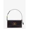 DeVain Leather Shoulder Bag with Metal VLogo Signature