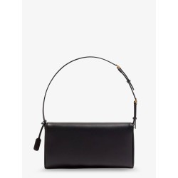 DeVain Leather Shoulder Bag with Metal VLogo Signature