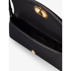 DeVain Leather Shoulder Bag with Metal VLogo Signature