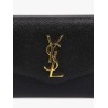 Leather crossbody bag with metal Cassandre logo