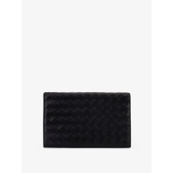 Leather clutch bag with Intrecciato motif