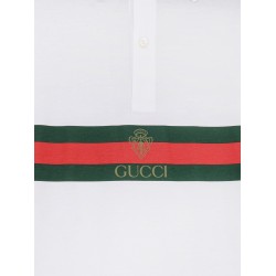 Cotton polo shirt with Web print on the front