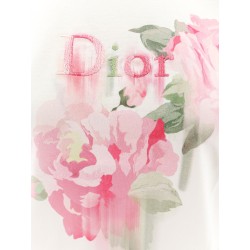 Cotton T-shirt with Dior Painted Roses print