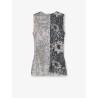 Patchwork top with sequins embroidery