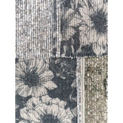 Patchwork top with sequins embroidery