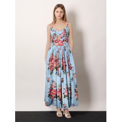 Cotton dress with Mazzo di Fiori print