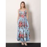 Cotton dress with Mazzo di Fiori print