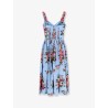 Cotton dress with Mazzo di Fiori print