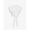 Cotton crop fit Belted top