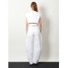 Cotton crop fit Belted top