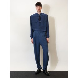 Silk trousers with belt