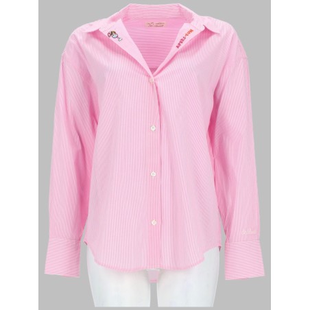 CAMICIA A RIGHE CON RICAMO