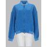 BLOUSON CON ZIP IN POPELINE DI SETA