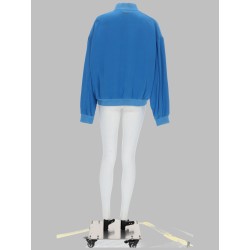 BLOUSON CON ZIP IN POPELINE DI SETA