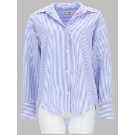 CAMICIA A RIGHE CON RICAMO