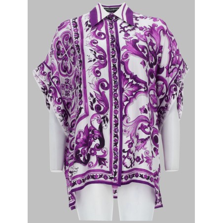 CAMICIA IN TWILL STAMPA MAIOLICA