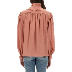 FLUID SILK JACQUARD BLOUSE