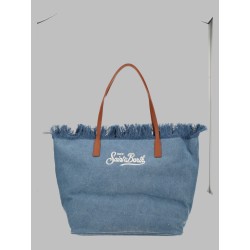 BORSA "CITY" IN DENIM CON FRANGE