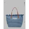 BORSA "CITY" IN DENIM CON FRANGE