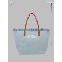 BORSA "CITY" IN DENIM CON FRANGE