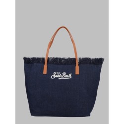 BORSA "CITY" IN DENIM CON FRANGE