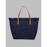BORSA "CITY" IN DENIM CON FRANGE