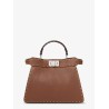 Peekaboo IseeU Small leather shoulder bag with Selleria macro stitching