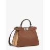 Peekaboo IseeU Small leather shoulder bag with Selleria macro stitching