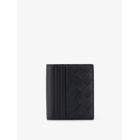 Leather card holder with Intrecciato motif