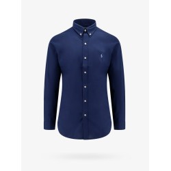Cotton shirt with front embroidered logo