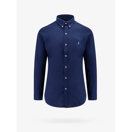 Cotton shirt with front embroidered logo